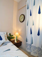Indigo Drops Cotton Curtain